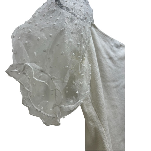 Vivid Cream Ruched Ruffled Blouse - Picture 3 of 4